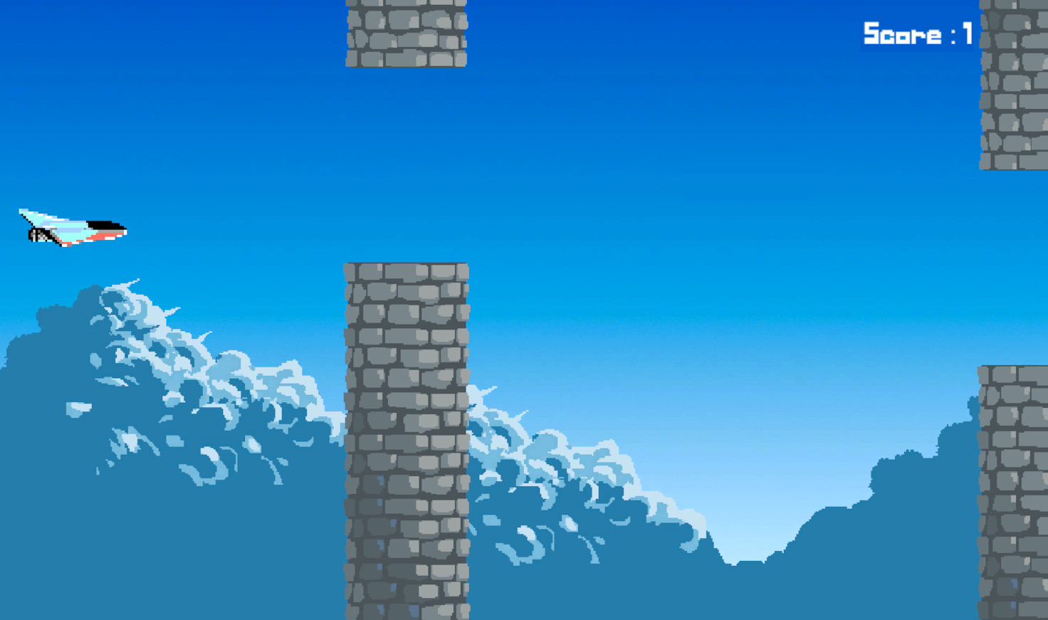 Screenshot of a custom flappy bird game